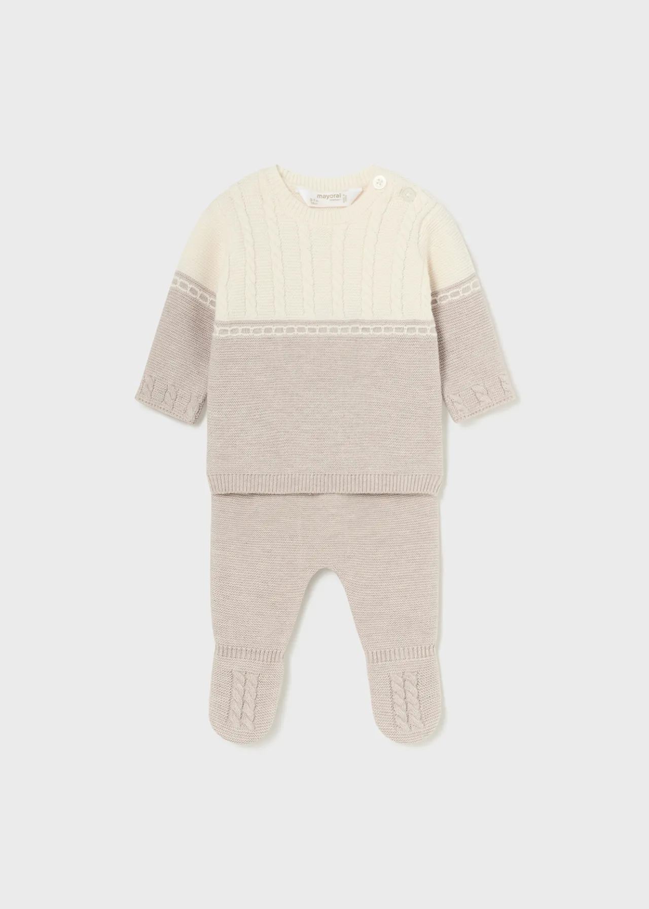 BOY Mayoral Newborn Striped Sweater and Footed Pant Set