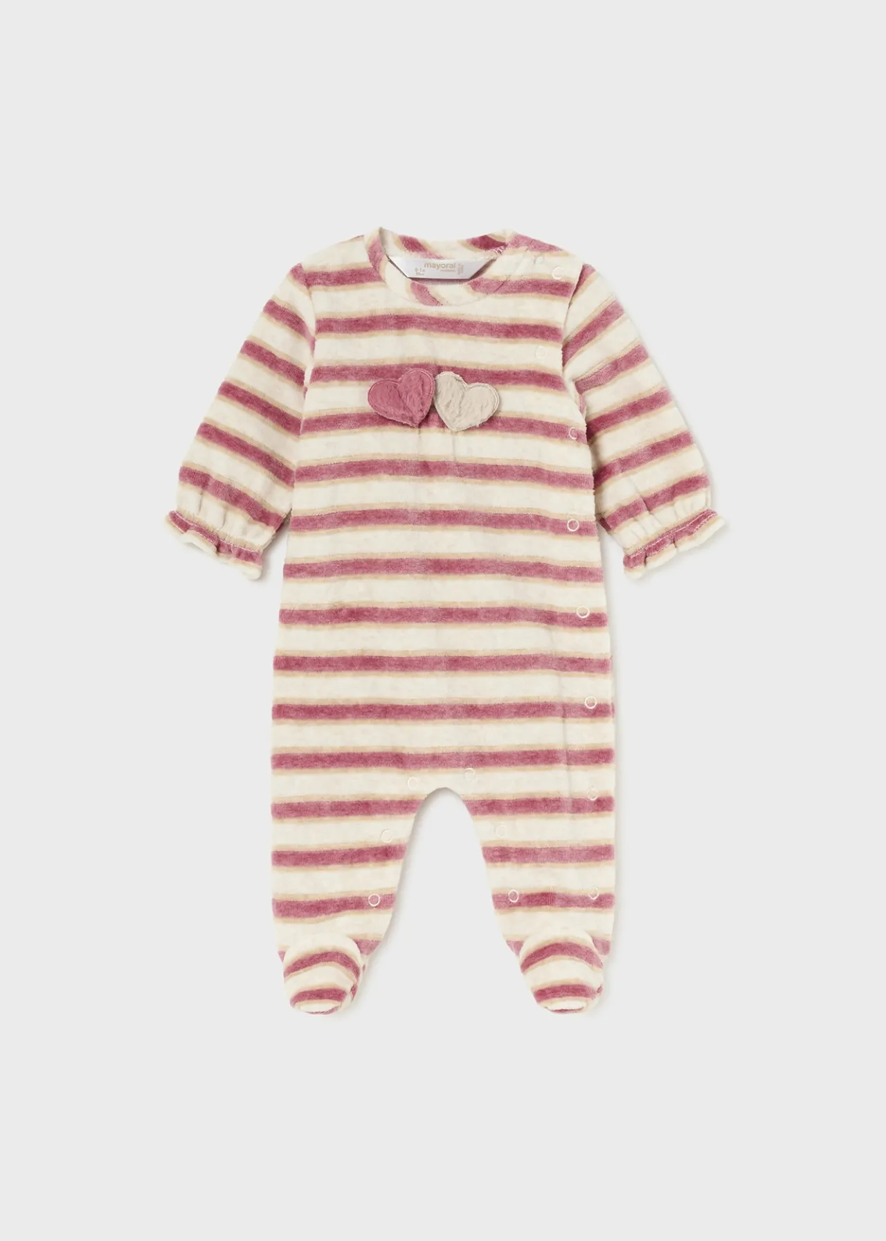 Mayoral Newborn Striped Velour One-Piece