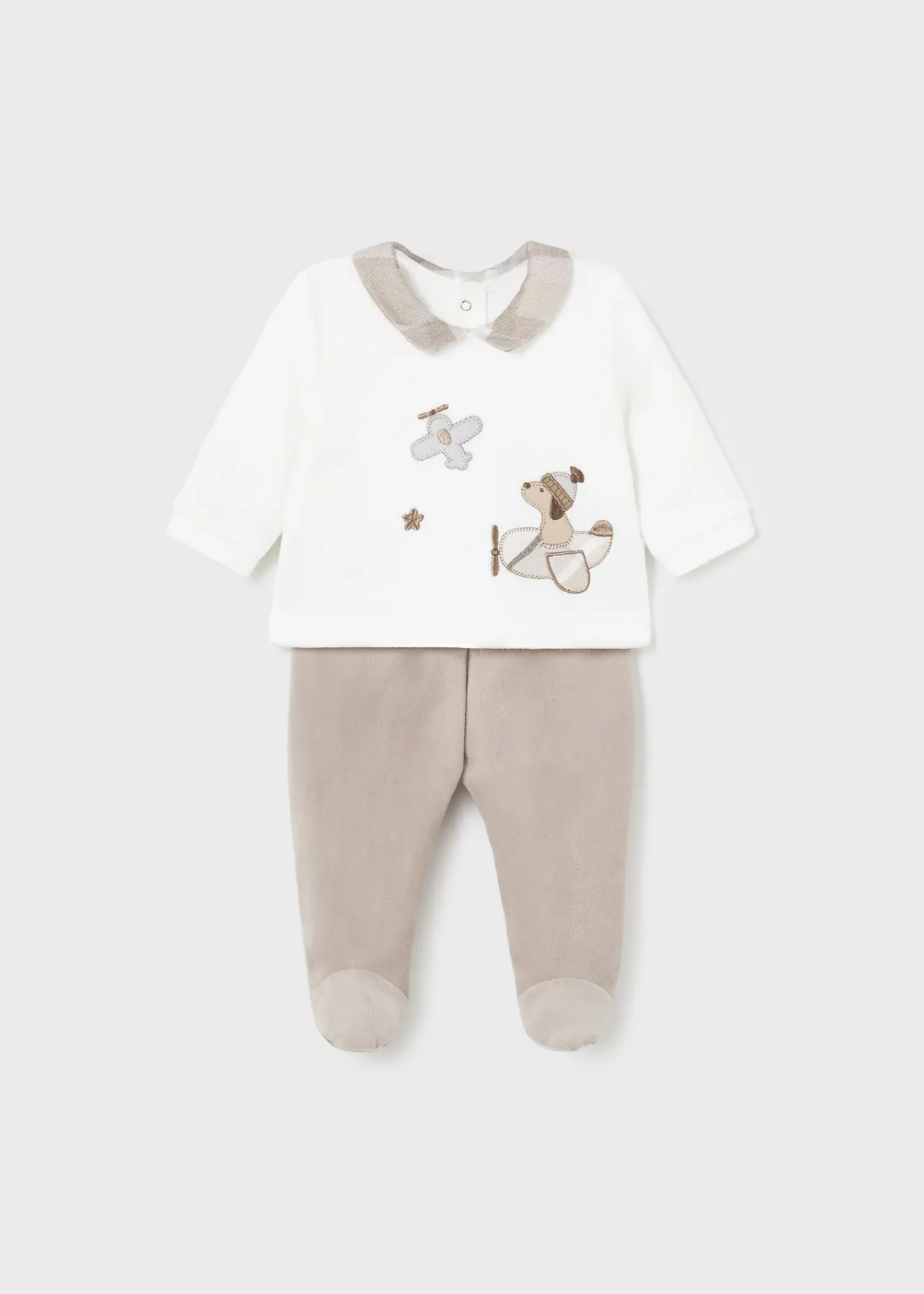 BOY Mayoral Newborn Sweater and Footed Pant Set