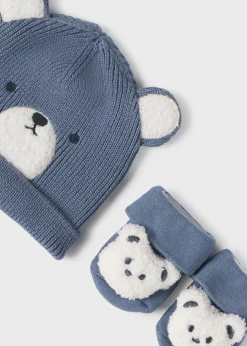BOY Mayoral Newborn Teddy Hat and Socks Set