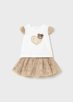 Mayoral Newborn Tulle Skirt and T-Shirt Set