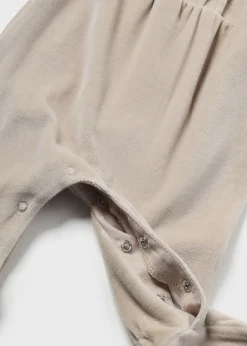 Mayoral Newborn Velour One-Piece with Collar