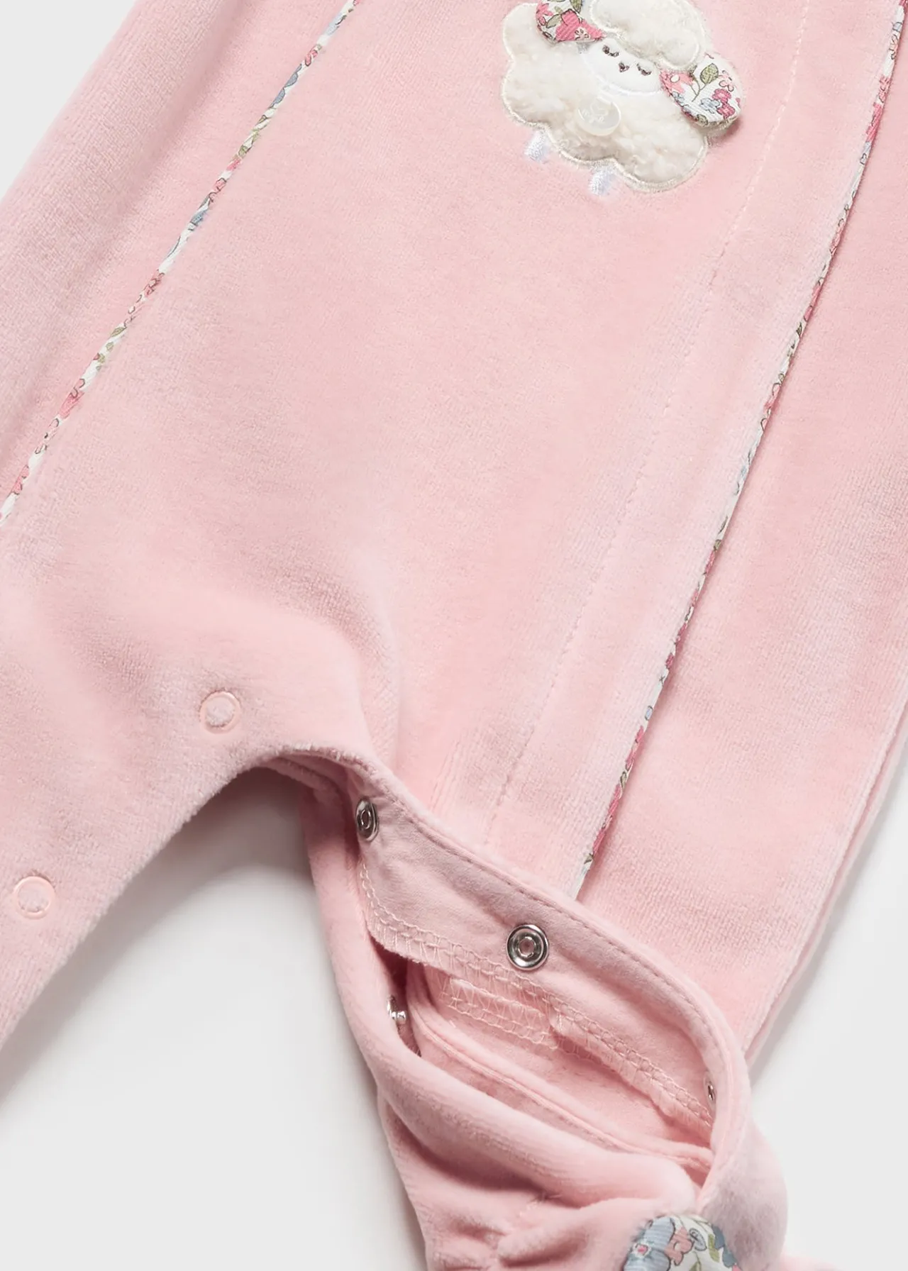 Mayoral Newborn Velour One-Piece with Collar