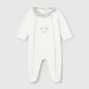 Mayoral Newborn Velour One-Piece with Collar