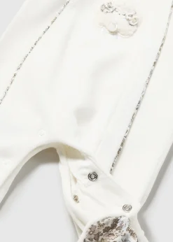 Mayoral Newborn Velour One-Piece with Collar