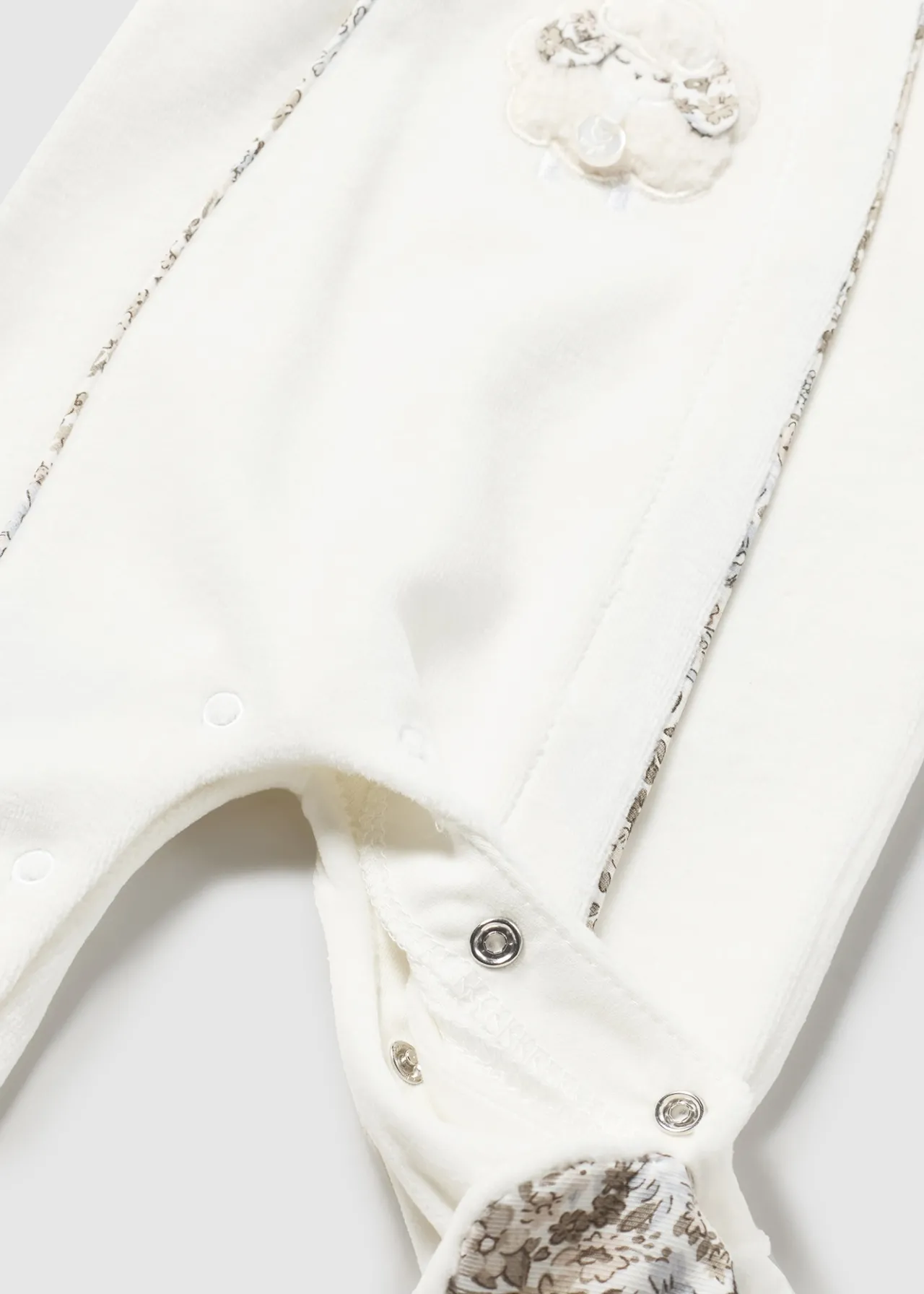 Mayoral Newborn Velour One-Piece with Collar