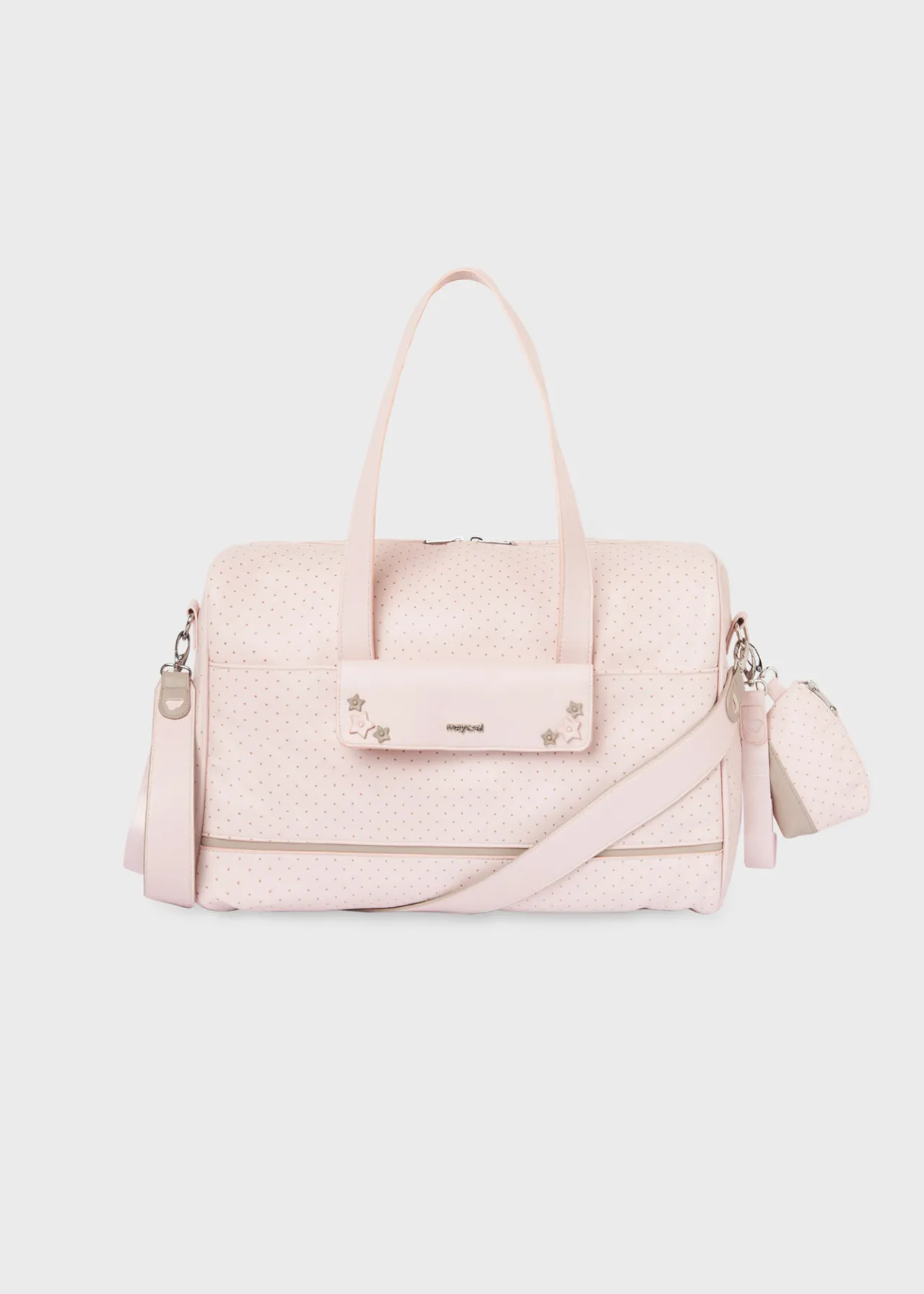 Mayoral Polka Dot Diaper Bag with Matching Pacifier Case