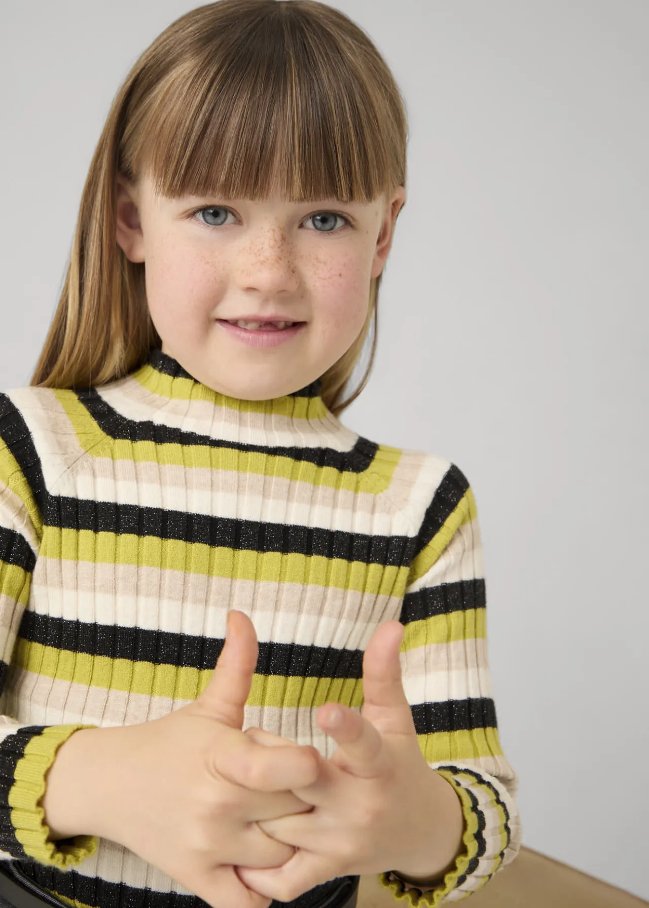Mayoral Rib-knit mock turtleneck top girls