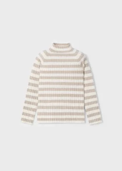 Mayoral Rib-knit mock turtleneck top girls